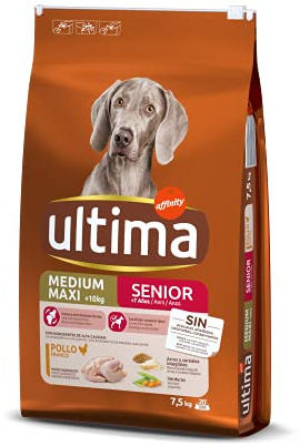 Ultima Medium-Maxi Senior Poulet, Nourriture sèche pour Chiens, 7,5 kg