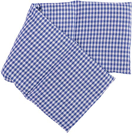 60 cm langes Rapssamenkissen 4-Kammern - Wärmekissen & Kältekissen - Körnerkissen mit Raps, 20x60cm, blau-weiß