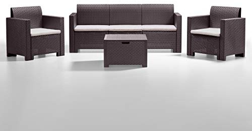 Bica 9068.3 Set Nebraska Salottino Da Giardino Con Divano, Marrone, 338x155x79 cm