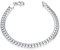 MATERIA Panzerketten Armband Männer - 925 Sterling Silber Herrenschmuck 8mm breit flach rhodiniert SA-125-21 cm