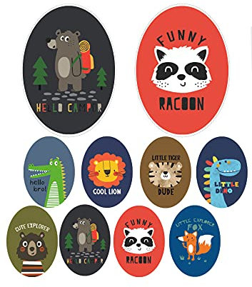 8 Stück Aufnäher für Kinder zum Aufbügeln auf der Kleidung, zum Reparieren und Dekorieren von Hosen, Jacken, Pullover, Rucksäcken, Bademänteln, 8 Stück (Tiere)