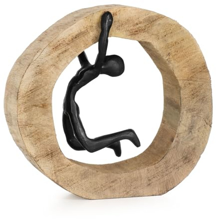 Moritz Keep Going 18,5 cm Schwarz – Mangoholz Dekofigur Skulptur Motivation