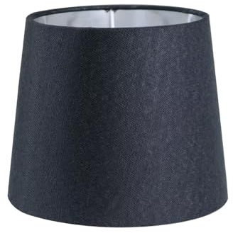 Sinta 7 Abat-jour Moderne Conique Remplacement Tissu Noir avec Doublure Argentée Abat Jour Pour E27/E14 Lampe de Bureau/Murale