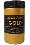 YULL Acrylfarbe Metallic Gold - 300 ml Gold Farbe, Wasserfeste & Deckende Goldene Acrylfarbe für Metall, Holz, Glas, Keramik, Leinwand, Stein, Stoff und Leder