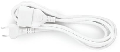 Alargador eléctrico Blanco 3 Metros Manguera 2x1 mm² con Clavija Plana y Base con Pozo Cable Flexible 3680W