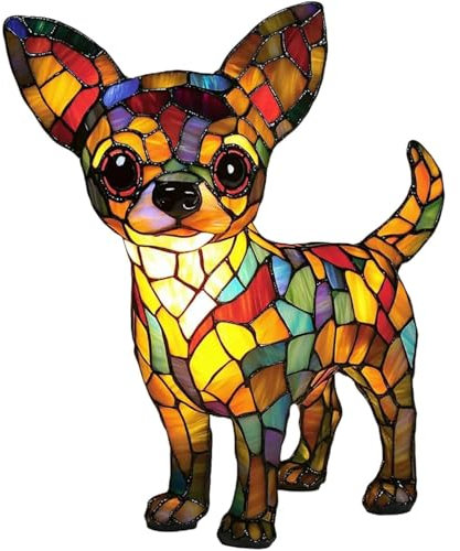 FkYstrix USB 3D Mignon Pet Lampes de Table Accueil Chambre Décoration Cadeaux Nouveau Chien Chat Série Côte-lit Lampes résine Tableau Lumière de Nuit, Chihuahua
