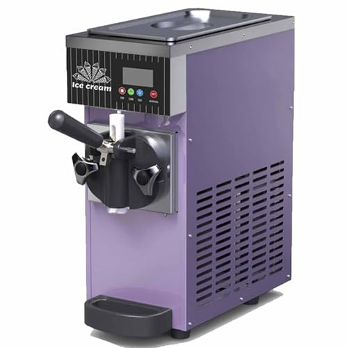 Soft Serve Ice Cream Maker, 4-8kg/H Output, Refrigerated Hopper, Auto Clean, LCD Panel, Countertop Commercial Use