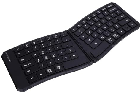 VBESTLIFE Teclado Plegable Ergonómico con Diseño Dividido de Forma V, Teclado Bluetooth Portátil para OS X Android Wins, de Viaje Inalámbrico Recargable