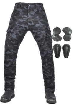 Herrmotorcykelbyxor Slim Stretch Denim CE Armored Adventure Touring Jeans Motocross Cykelstil(Natural,XX-Small)