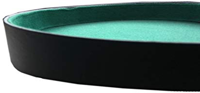 Würfelbrett / Würfelteller rund schwarz.Kunst.grün Filz 26 cm