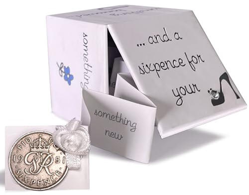 Brides Lucky Sixpence | Wish the Bride Good Luck | Charm Gift | Silver sixpence for bride | ideal wedding traditional wedding gift for the bride to be | something old bridal gift
