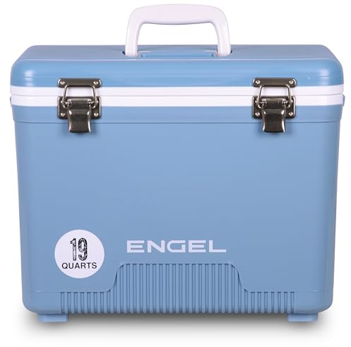 ENGEL Kühlbox 19qt (18 Liter) Auslaufsicher, Luftdicht, Tragbare, Kleine Kühlbox für Camping, Picknick, Wandern, Festival - Eisbox Ohne Strom für Männer & Frauen, 42 x 28,6 x 32,4 cm im Blau
