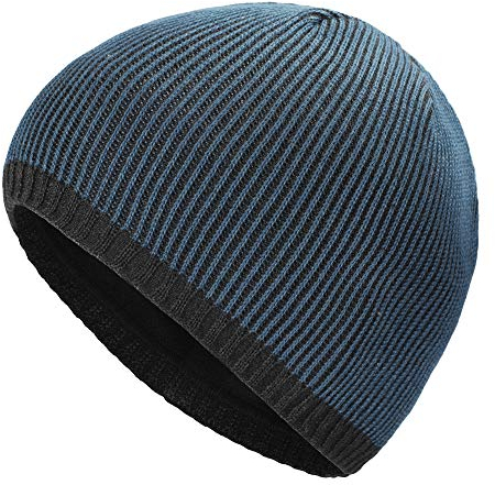 ZLYC Herren Winter Strickmützen Dick Warm Slouch Beanie Mütze(Einfache Blau),Gr. Einheitsgröße