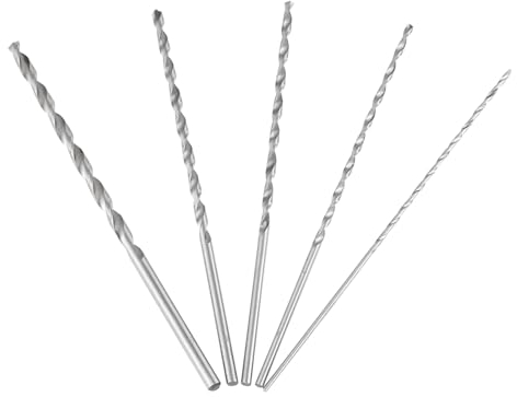 5Pcs Long Drill Bits Wood, 150 mm Long High Speed Steel Straight Shank Twist Drill Bits 2mm 3mm 3.5mm 4mm 5mm Hardness Spiral Wood Drill Bit for Drilling Tool Wood Metal