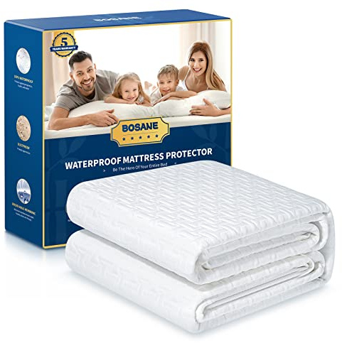Premium 100% Waterproof Full Mattress Protector Breathable Cooling 3D Air Fabric Mattress Cover Smooth Soft Hypoallergenic Noiseless Bed Cover Machine Washable Vinyl Free 8-21'' Deep Pocket