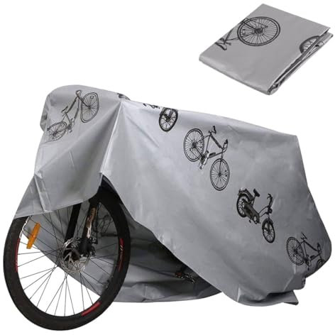 JOCXZI Telo Copri Bicicletta, Copertura Bicicletta Impermeabile,Universale Telo Copri Bicicletta, Copertura Bicicletta Antivento per Tutti i Tipi di Biciclette,200 * 110CM (Grigio)