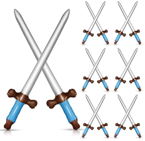 12Pcs Inflatable aufblasbares Schwert, Piratenschwert Spielzeug, Piratenschwert, aufgeblasenes Messer, Waffen, Schwerter Set, 61 cm große Kunststoffschwerter für Kindergeburtstag, Halloween-Kostüm