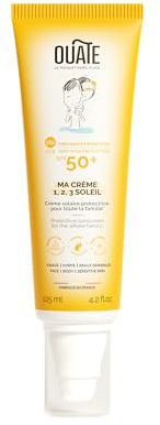 Ma crème 1,2,3 soleil - Crème solaire SPF50+ dès 3 ans très haute protection - Protège des UVA/UVB - Protège et hydrate - Résiste à l'eau - Non grasse et non collante - 125 ml