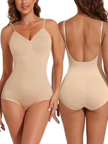 Joyshaper Shapewear kvinnor magkontroll bodysuit formande formande body, kroppsformare, rygglös stringbody, stringbody, formande med justerbara axelremmar