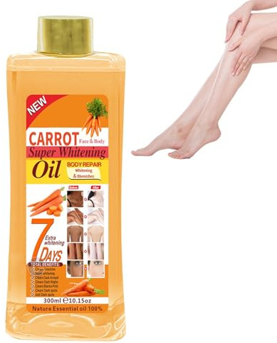 Aceite de cúrcuma 7 | Aceite de cúrcuma de 300 ml para blanquear la piel | Aceite corporal iluminador intensivo 7 | Aceite súper blanqueador de cúrcuma profundamente hidratante B