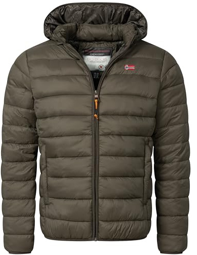 Geographical Norway Giacca trapuntata invernale da uomo – Anorak caldo – IMS Production – Giacca da sci e snowboard outdoor per l'inverno/autunno, kaki, S