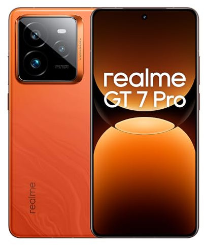 realme GT 7 Pro 5G Smartphone 12+256 GB,Processore Snapdragon® 8 Elite,Ricarica SUPERVOOC da 120 W,Batteria da 6.500mAh,Fotocamera AI Ultra-clear Snap,IP69,Sblocco subacqueo,Orange T(NO ADAPTER)
