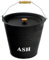 12L Steel Ash Bucket | Fireplace Ashes Container with Lid & Wooden Handle to Store Coal & Woods | (3.2 Gallons) Fireside Storage Ash Bin for Hearth, Living Rooms, Garden & BBQ Parties