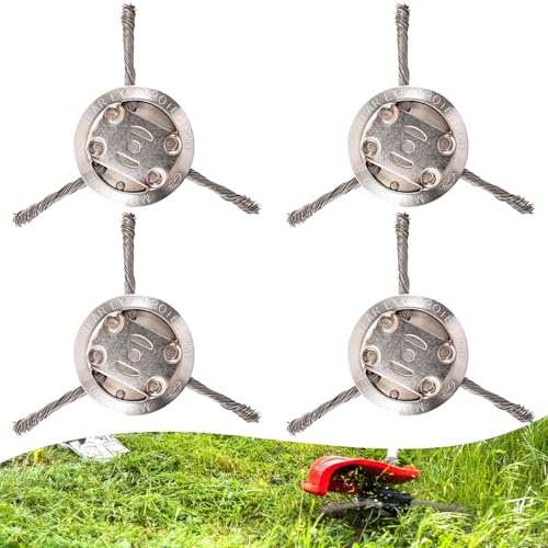 Begonia Lot de 4 brosses de désherbage de 150 x 5 mm de diamètre pour débroussailleuse, tête de débroussailleuse, fil d'acier, brosse de désherbage pour débroussailleuse, brosse métallique avec