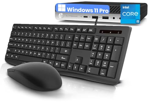 HP EliteDesk 800 G3 Mini Desktop Computer PC, Intel Core i5-7500T, 16 GB RAM, 512 GB SSD, WiFi, Bluetooth, tastiera US Windows 11 Pro (ricondizionato)