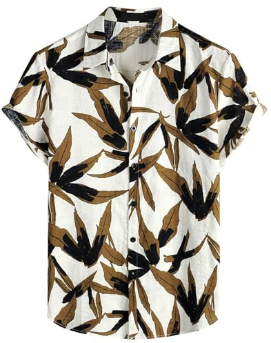 Camisa casual de manga corta para hombre de manga corta, camisa hawaiana de manga corta para hombre