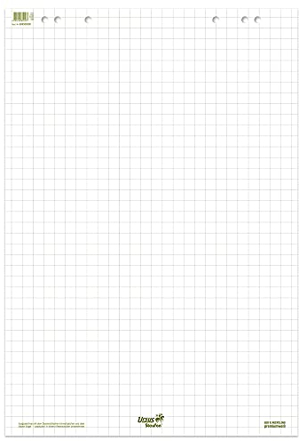 Staufen Green Flip Chart - 68 x 99cm, kariert, 20 Blatt, premiumweißes 80g/m² Recyclingpapier, 5 Stück