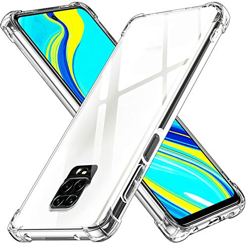 ivoler Funda para Xiaomi Redmi Note 9S / Xiaomi Redmi Note 9 Pro, Carcasa Protectora Antigolpes Transparente con Cojín Esquina Parachoques, Suave TPU Silicona Caso Delgada Anti-Choques Case