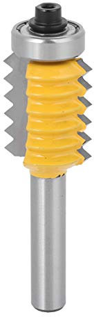 Finger Joint Router Bit, 8 Shank Reversible Finger Woodworking Cutter Rail Stile Router Bit Woodworking Milling Cutter Tool Line Wave Wood Milling Knife (Multi-tooth tenon knife 8X41)