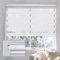 UrMoon No Drill Day and Night Roller Blinds, No Tools Cordless Zebra Blind Dim or Translucent Window Shades Child Safe Easy Fit for Home Office(Light Filtering White, Custom Sizes)