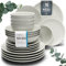 Set di stoviglie in gres porcellanato, per 4 persone, Hygge, 16 pezzi, vincitore del test, da sogno, in gres scandinavo, set da tavola per 4 persone, set da tavola Pure Living in beige