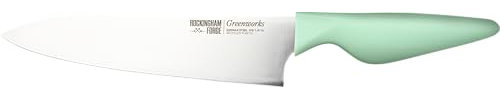 Rockingham Forge Greenworks Large Chef's Knife 20cm Blade, Green Recycled Plastic, German Stainless Steel, Dishwasher Safe