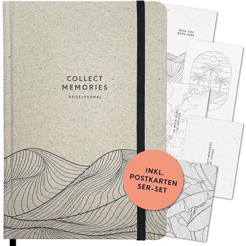 finestfeel® Reisetagebuch - hochwertiges Reisejournal für Weltreise, Europareise oder Städtereise, Auslandsjahr- nachhaltige Materialien, Ideales Reise Geschenk für Weltenbummler
