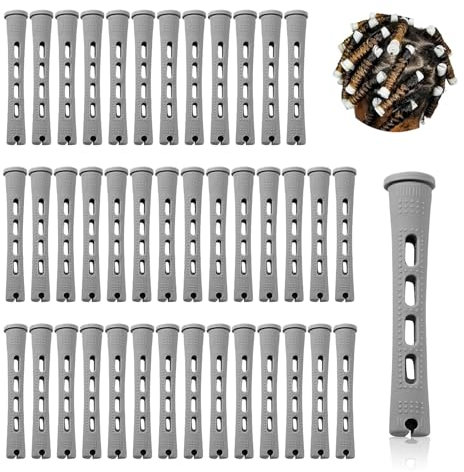 Honicemar 40 Stück Dauerwellen Wickler Set – 0,59 Zoll Mittelgroß Kaltwellenstangen, DIY Lockenwickler Curler Haarwelle Stangen für Das Styling zu Hause Oder für Den Salon Einsatz