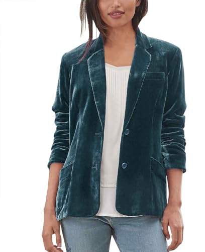 Generisch Blazer Doré en Velours pour Femme, Veste d'Hiver Chaude pour Femme, Veste Unie Décontractée pour la Transition, Blazer à Devant Ouvert, Vestes Slim Fit, Manteau Élégant, Élégantes Vestes de
