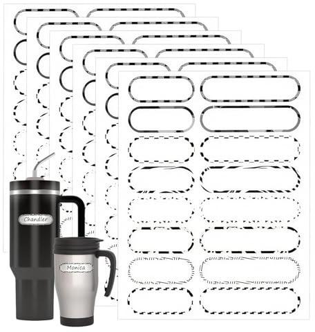 RUISPEED Étiquettes Nomades Imperméables pour Enfants, 96 Pièces Autocollants Autoadhésifs pour Étiquetage, Pour Bouteilles, Vêtements, Fournitures Scolaires, Aliments et Cadeaux, Tailles Variées