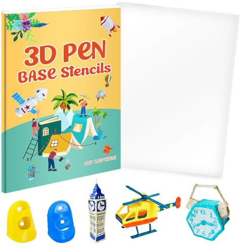 Modelli di Penne 3D, Libro Da Disegno Con Penna 3d, Modello Di Graffiti per Penna 3d per Bambini, 65 Modelli, Piastra In PVC Trasparente, 2 Protezioni per Le Dita, Riutilizzabile, Regalo Creativo per