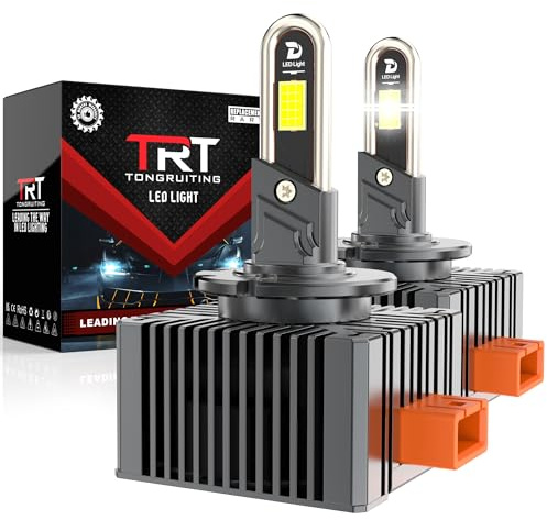 Tongruiting D3S LED Lampadina, per Auto a Prova di Errore Canbus 38000LM 110W Auto D3S Xenon Kit, 6500K Lampadine Per Fari, Sostituisci Lampadine Allo Xeno HID OEM Plug and Play - 2 Lampade