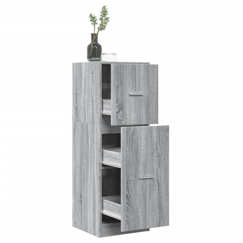 Mokuyary Armario farmacéutico Sonoma gris 40 x 41 x 118 cm de madera para medicamentos