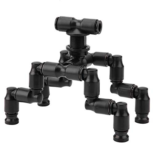 Rainforest Pet Cooling Spray Nozzle, Detachable Nozzle Fogger Mist Sprinkler Adjustable Reptile Forest Super Fogger Mist System, Black