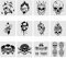 BENECREAT 12Pcs Totenkopf Muster Kunststoff Zeichenschablonen, 30x30cm Halloween Thema Malvorlage Schablone für Scrabooking Kartenherstellung, DIY Wand Boden Dekoration