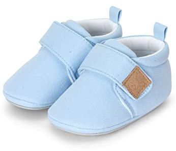 Sterntaler Scarpine per gattonare per neonati, in tinta unita, con suola antiscivolo, colore azzurro, 17/18 EU, Azzurro, 17/18 EU