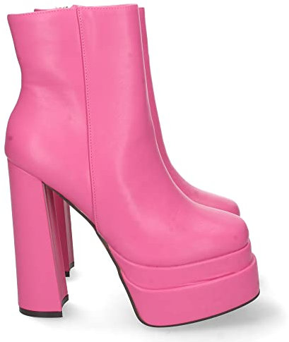 shoes&blues.es 66765-Botin de Mujer, con Tacon Alto y Plataforma, Comodas, con Estampado Liso, y Cierre de Cremallera 2022. Talla 41 Fucsia