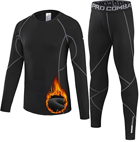 Leeboom sous-vêtements Thermiques pour Enfants Ensemble de sous-Vêtements Rapide Fonctionnel De sous-vêtement Thermiques pour Garçon et Fille - pour Le Ski et Football