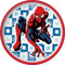 Assiette plate en plastique blanc et rouge Marvel Spiderman Spider-Man pour enfants avec base antidérapante