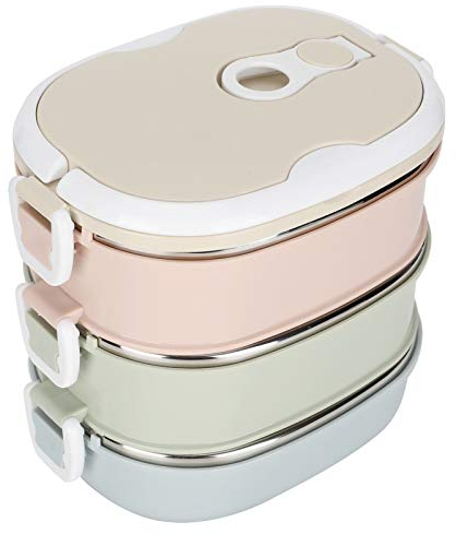 thermos food container Bento Box Kit, Contenedor De Alimentos De 3 Capas A Prueba De Fugas, Fiambrera Portátil De Acero Inoxidable Con Aislamiento Térmico Contenedor De Alimentos Para El Trabajo De Lo
